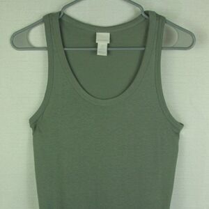 H&M Basics Tank Top Light Olive Green Size Small Cotton Modal Sleeveless